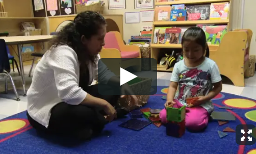 screenshot of measurement video with preschool teacher and students