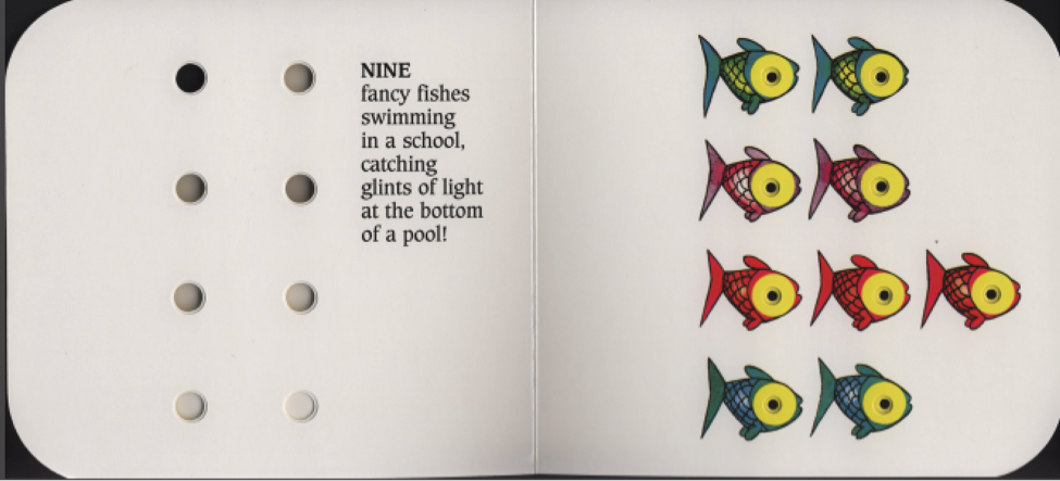 storybook page with fish