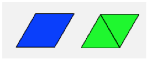 rhombus and two triangles