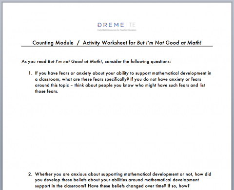 screenshot of activity worksheet